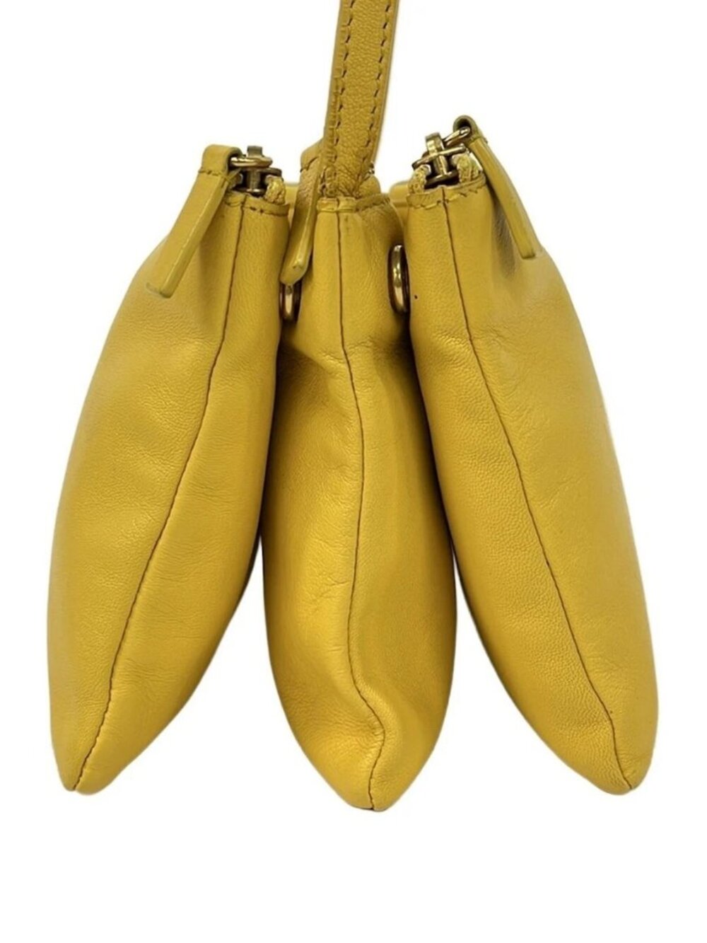 CELINE Trio - Yellow Leather Shoulder Bag - Picture 2 of 15